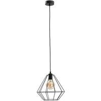 Netlighting Faro Wire Frame Pendant Ceiling Light Black 29cm 1x E27