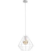 Netlighting Faro Wire Frame Pendant Ceiling Light White 29cm 1x E27
