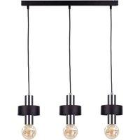 Netlighting Unica Bar Pendant Ceiling Light Black Silver 60cm 3x E27