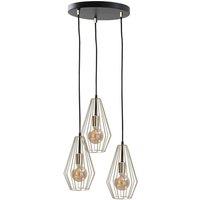 Netlighting Geo Cluster Pendant Ceiling Light Gold 32cm 3x E27