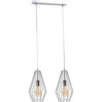 Netlighting Lex Bar Pendant Ceiling Light Silver 50cm 2x E27