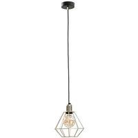 Netlighting Como Wire Frame Pendant Ceiling Light Gold 20cm 1x E27