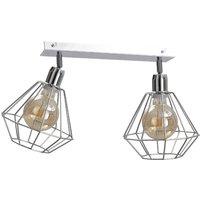 Netlighting Foskal Twin Ceiling Spotlight Silver 55cm 2x E27