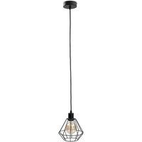 Netlighting Foskal Wire Frame Pendant Ceiling Light Black 20cm 1x E27