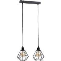 Netlighting Foskal Bar Pendant Ceiling Light Black 50cm 2x E27