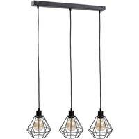 Netlighting Foskal Bar Pendant Ceiling Light Black 60cm 3x E27