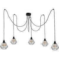 Netlighting Foskal Cluster Pendant Ceiling Light Black 5x E27