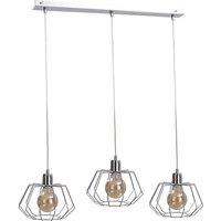 Netlighting Luna Bar Pendant Ceiling Light Silver 63cm 3x E27