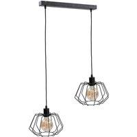 Netlighting Luna Bar Pendant Ceiling Light Black 53cm 2x E27