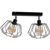 Netlighting Luna Twin Ceiling Spotlight Black 50cm 2x E27