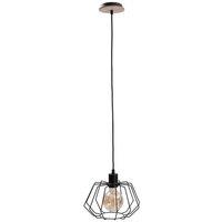 Netlighting Soho Wire Frame Pendant Ceiling Light Wood 25cm 1x E27 in Brown