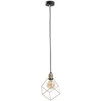 Netlighting Taho Wire Frame Pendant Ceiling Light Gold 22cm 1x E27