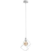 Netlighting Ruben Wire Frame Pendant Ceiling Light White 22cm 1x E27