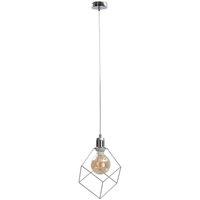 Netlighting Ruben Wire Frame Pendant Ceiling Light Silver 22cm 1x E27