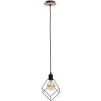 Netlighting Ruben Wire Frame Pendant Ceiling Light Wood 22cm 1x E27 in Brown