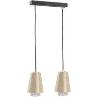 Netlighting Molly Bar Pendant Ceiling Light Crystal Gold 50cm 2x E27