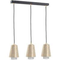 Netlighting Molly Bar Pendant Ceiling Light Crystal Gold 60cm 3x E27