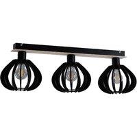 Netlighting Nicoleta Ceiling Spotlight Bar Black & Natural 62cm 3x E27