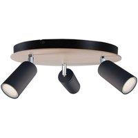Netlighting Eye Ceiling Spotlight Clusters Black Wood 31cm 3x GU10