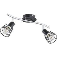 Netlighting Cage Twin Ceiling Spotlight Black 36cm 2x E14