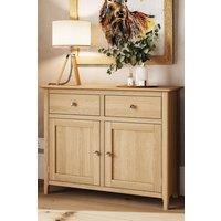 FWStyle Large 2 Door 2 Drawer Natural Oak Pre Assembled Sideboard in Brown