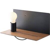 Netlighting Flash Reading Usb Wall Lamp Shelf Black Wood E27