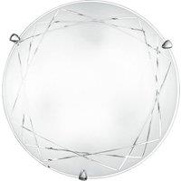 Netlighting PARADISE 3 Light Patterned Glass Flush Ceiling Light White 40cm