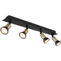 Netlighting Drew Ceiling Spotlight Bar Matt Black Gold 4x GU10