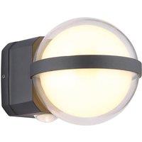 Netlighting Illi Outdoor Globe Wall Lamp Anthracite IP54 LED 3000K in Grey