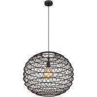 Netlighting Senni 59cm Wire Frame Pendant Ceiling Light Matt Black 1x E27