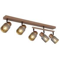 Netlighting Satella Ceiling Spotlight Bar Coffee Colored Matt 5x E14 in Brown