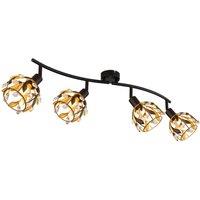 Netlighting Mika Ceiling Spotlight Bar Matt Black 4x E14