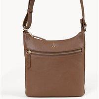 Assots London Women's SALLY' Pebble Grain Real Leather Crossbody Bag in Tan