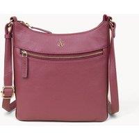 Assots London Women's SALLY' Pebble Grain Real Leather Crossbody Bag in Dark Pink