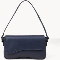 Assots London Women's BEVERLY' Pebble Grain Real Leather Shoulder Bag in Navy