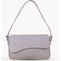 Assots London Women's BEVERLY' Pebble Grain Real Leather Shoulder Bag in Grey