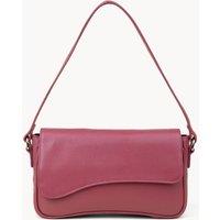 Assots London Women's BEVERLY' Pebble Grain Real Leather Shoulder Bag in Dark Pink