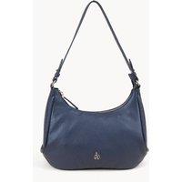 Assots London Women's 'NATASHA' Pebble Grain Real Shoulder Bag in Navy