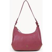 Assots London Women's 'NATASHA' Pebble Grain Real Shoulder Bag in Dark Pink