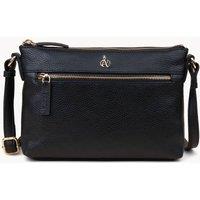 Assots London Women's 'BECKY' Pebble Grain Real Leather Crossbody Bag in Black