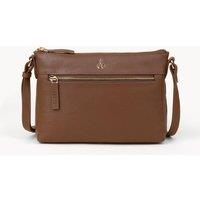 Assots London Women's 'BECKY' Pebble Grain Real Leather Crossbody Bag in Tan