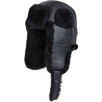 TruClothing Men's RAF Aviator B-55 Trapper Hat Winter Leather Navigator in Black | Size: XL