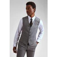 Ted Baker Men's Miken Grey Check Slim Waistcoat | Size: 36R