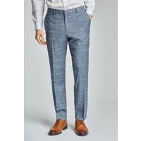 Ted Baker Men's Dusty Blue Tonal Check Trousers | Size: 44R