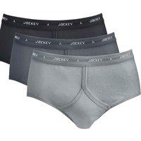 Jockey Men's Y-Front Briefs Pack Of 3 in Charcoal | Size: 46R