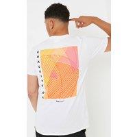Smart Living Men's Love Island T-Shirt with Tropical Back Print, 100% Cotton in White | Size: Small