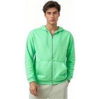 SweetLook Men's Plain Full Zip Up Polyester Hoodies for Men Uk in Bright Green | Size: Medium