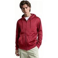 SweetLook Men's Plain Full Zip Up Polyester Hoodies for Men Uk in Maroon | Size: Large