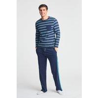 Tokyo Laundry Men's Cotton 2-Piece Long Sleeve Top & Bottoms Pyjama Set in Navy | Size: Medium