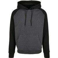 Build Your Brand Men's Basic Raglan Hoodie in Grey | Size: 2XL